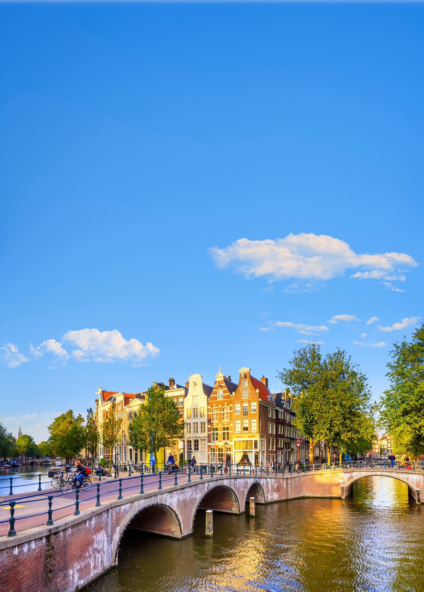 Canal houses and a bridge in Amsterdam